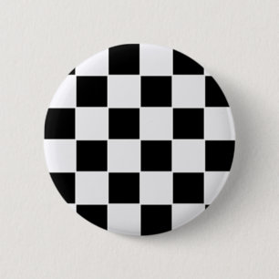 Black and white 6 cm round badge