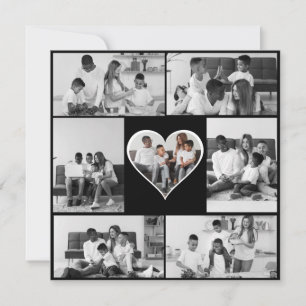 Black and White 7 Photo Collage Announcement