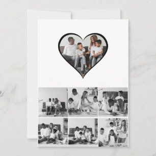 Black and White 7 Photo Collage Holiday Card