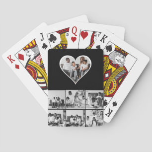 Black and White 7 Photo Collage Playing Cards