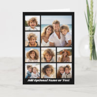 Black and White 9 Photo Collage Custom Monogram