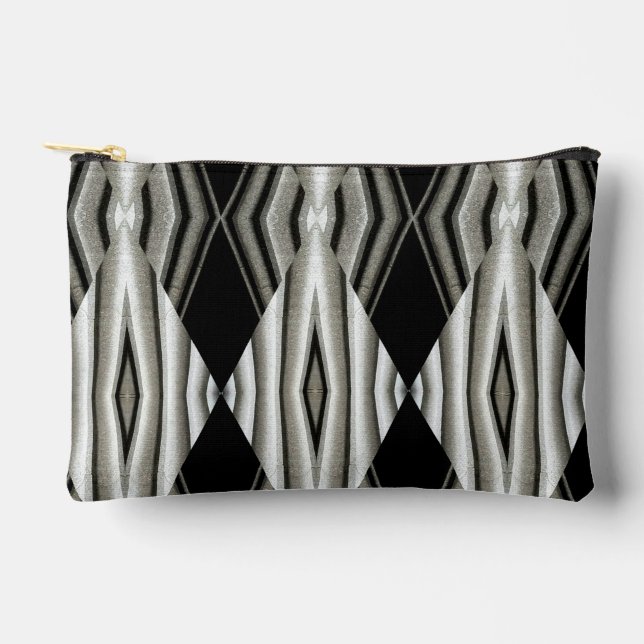 Black and White Abstract Accessory Bag (Front)