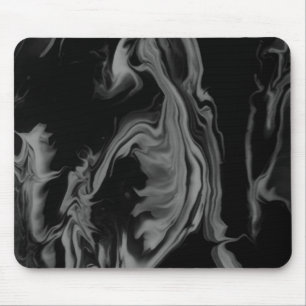 Black and White Abstract Art on a Thick Computer Mouse Pad