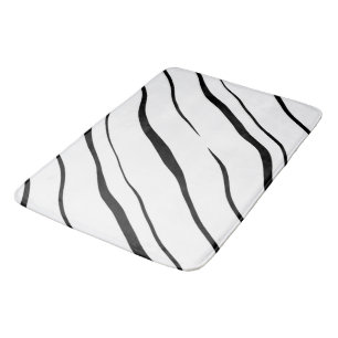 Black and White abstract Bath Mat