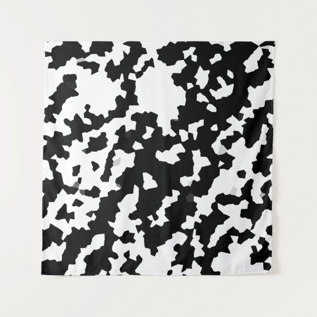Black And White Abstract Camouflage Pattern Tapestry (Front)