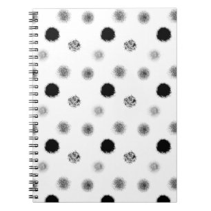 Black and White Abstract Circle Pattern Notebook