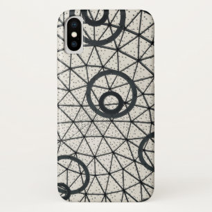 Black and White Abstract Circles iPhone X Case