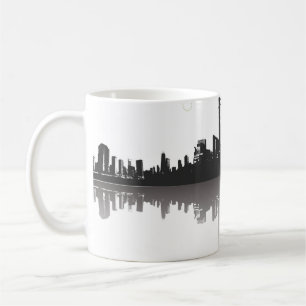 Black and White Abstract City Skyline Coffee Mug