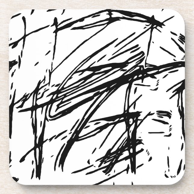Black and white abstract coaster (Front)