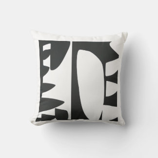 Black and white abstract color block art throw pil cushion