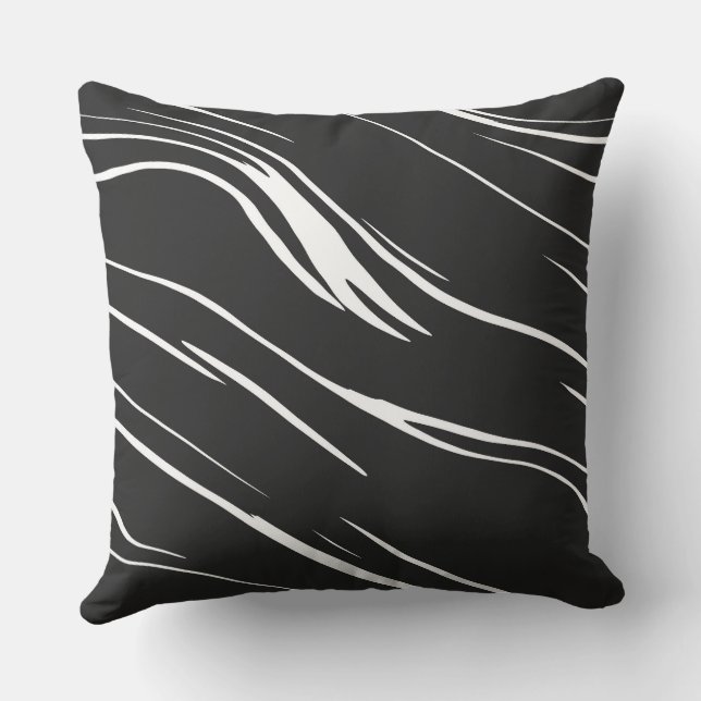 Black and White abstract Cushion (Back)