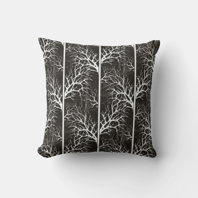 Black and white abstract cushion (Front)