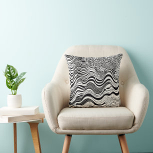 Black and White Abstract Design Cushion