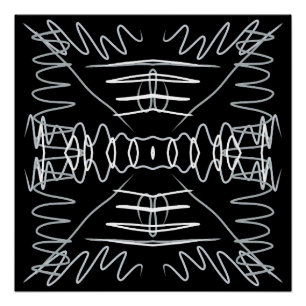 Black and white abstract design poster