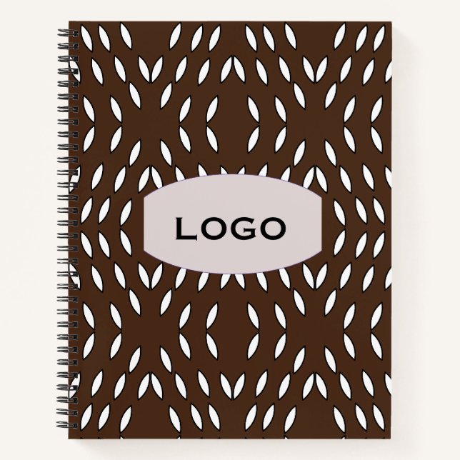 Black and White Abstract Dot Pattern Personalised Notebook (Front)