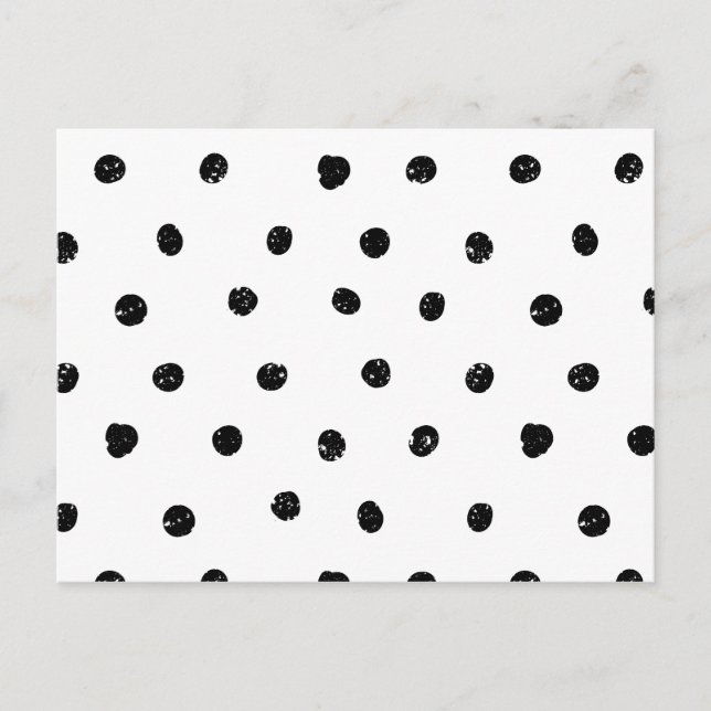 Black and White Abstract Dots Pattern Postcard (Front)