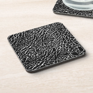Black and White Abstract Elephant Print Coaster