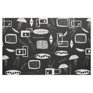 Black and White Abstract Fabric
