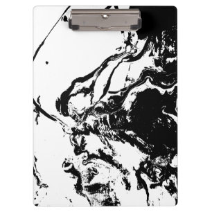 Black and White Abstract Faces Incidental Art Clipboard