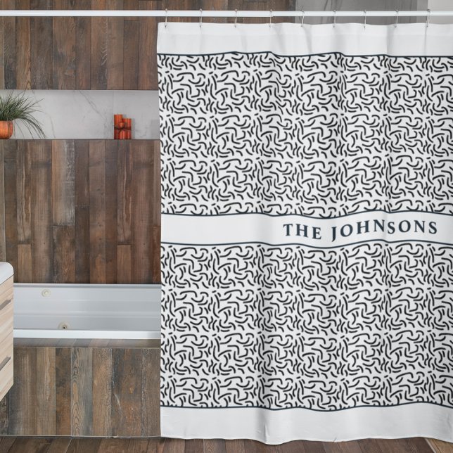 Black and White Abstract Family Shower Curtain (Creator Uploaded)