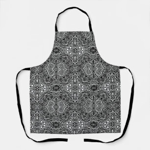 Black and white abstract geometric modern pattern apron