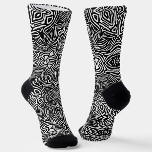 Black and white abstract geometric modern pattern socks