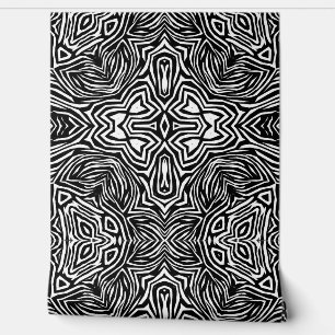 Black and white abstract geometric modern pattern wallpaper