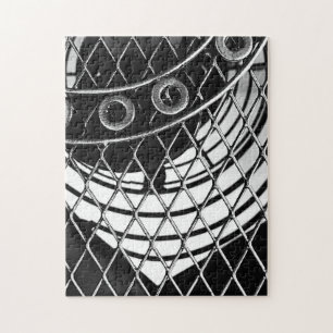 Black and White Abstract Geometric Photo Jigsaw Puzzle