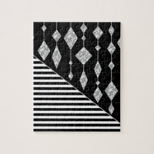 Black and white, abstract, geometric, simple, Scan Jigsaw Puzzle