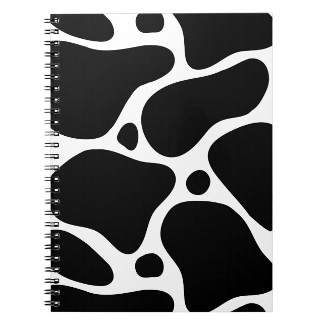 Black and white abstract giraffe pattern notebook (Front)