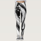 Black and White Abstract High Waisted Leggings