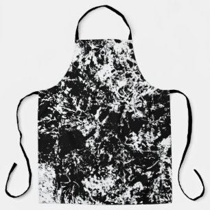 Black and White Abstract Ice Formation All-Over Apron