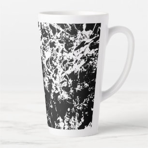 Black and White Abstract Ice Formation Latte Mug