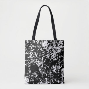 Black and White Abstract Ice Formation Tote Bag