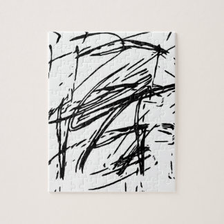 Black and white abstract jigsaw puzzle