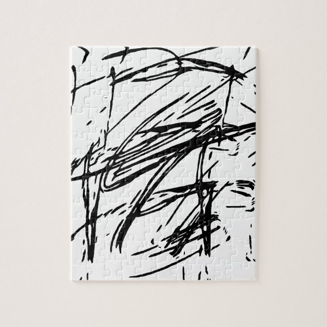 Black and white abstract jigsaw puzzle (Vertical)