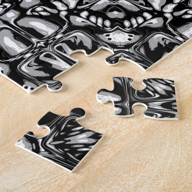 Black And White Abstract Jigsaw Puzzle (Side)