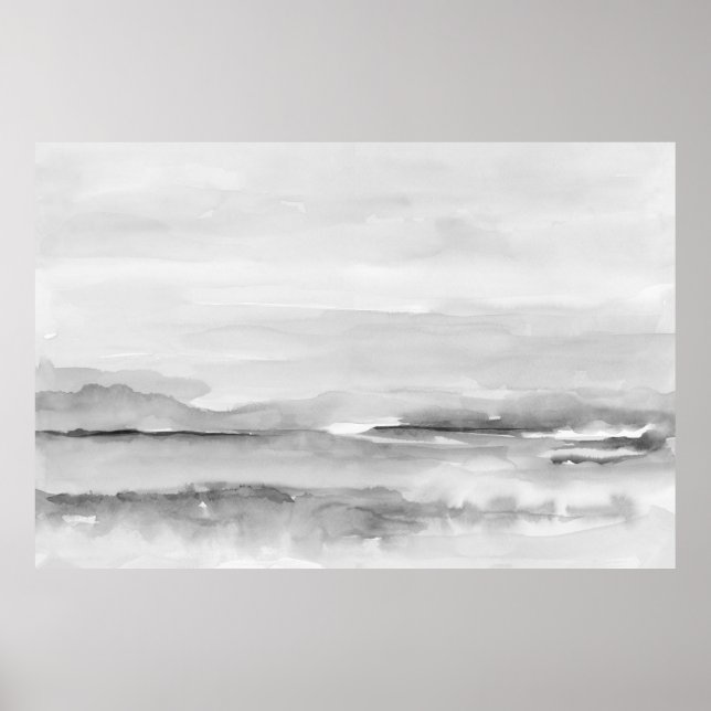 Black and White Abstract Landscape 1 Poster (Front)
