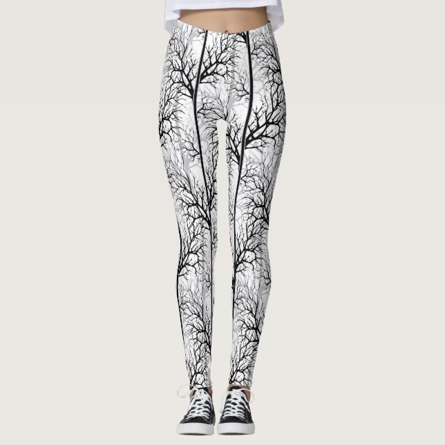 Black and white abstract leggings (Front)