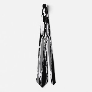 Black and White Abstract Linear Print Tie