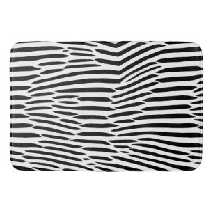 Black and White Abstract Lines Artsy  Bath Mat