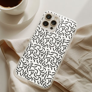 Black and White Abstract Lines iPhone 16 Pro Max Case