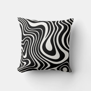 Black and White Abstract Marble Art Cushion