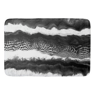 Black and White Abstract Modern Illusion Art Bath Mat