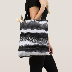 Black and White Abstract Modern Illusion Art Tote Bag