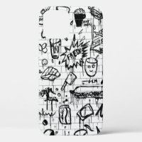 BLACK AND WHITE ABSTRACT PAINTING