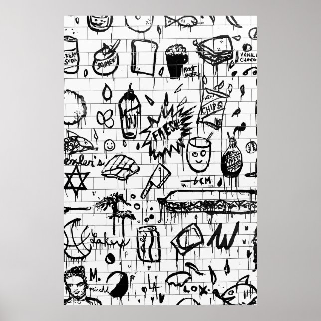 BLACK AND WHITE ABSTRACT PAINTING POSTER (Front)