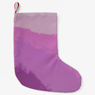 BLACK AND WHITE ABSTRACT PAINTING SMALL CHRISTMAS STOCKING