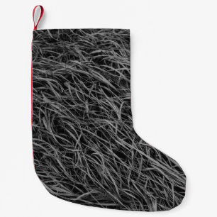 Black and white abstract painting small christmas stocking