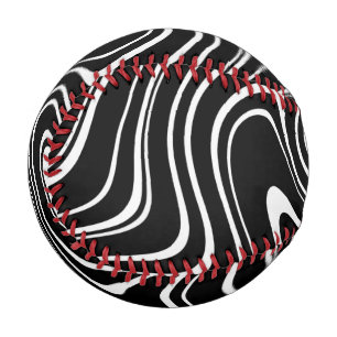 Black and White Abstract Pattern Baseball